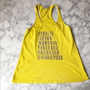 SOUL CYCLE yellow workout yoga athletic racer top